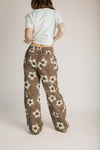 The Zundel Floral High Waisted Pant in Brown