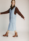 The Caffery Denim Overall Dress in Light Wash