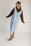 The Caffery Denim Overall Dress in Light Wash