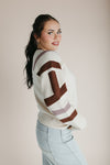 The Waymer Striped Half Zip Sweater in Cream Multi