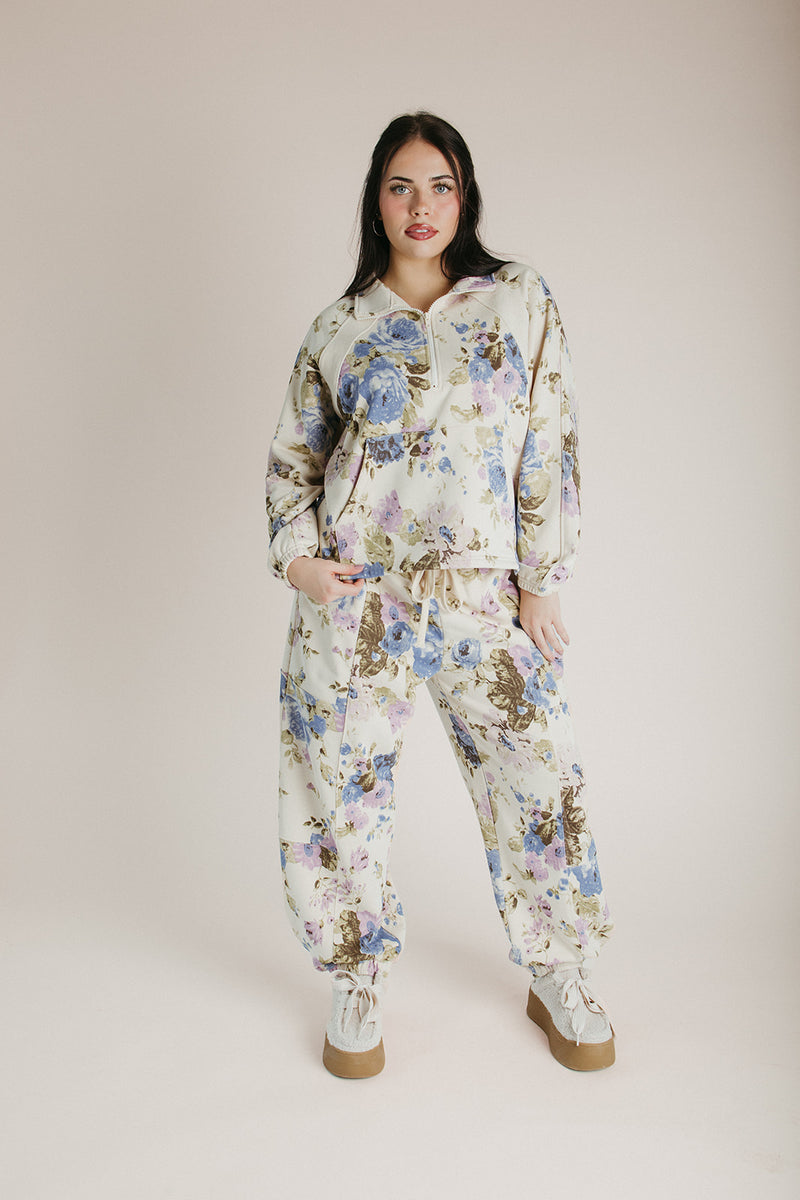 The Rue Floral Lounge Set in Beige