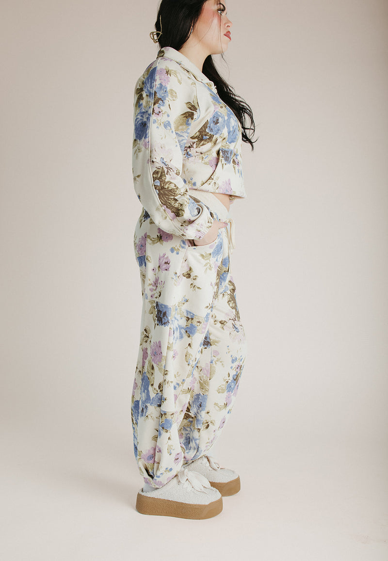 The Rue Floral Lounge Set in Beige