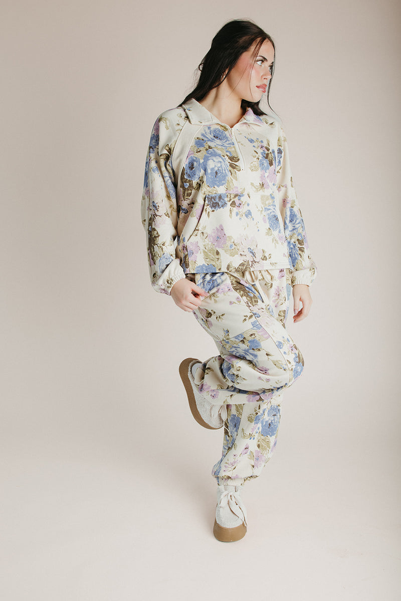 The Rue Floral Lounge Set in Beige