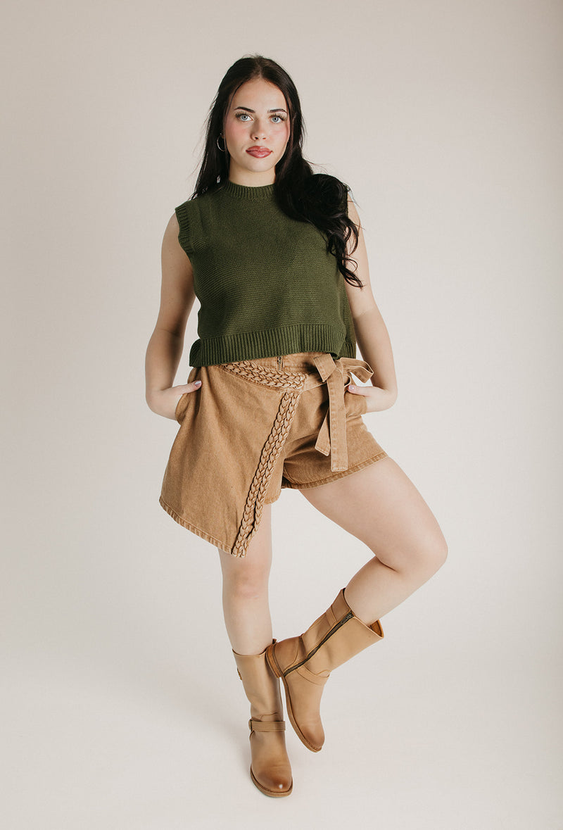 The Deann Knit Vest in Olive