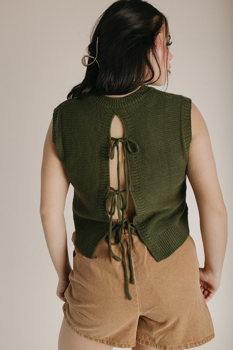 The Deann Knit Vest in Olive
