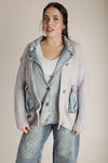 The Roberg Layered Jacket in Grey + Denim