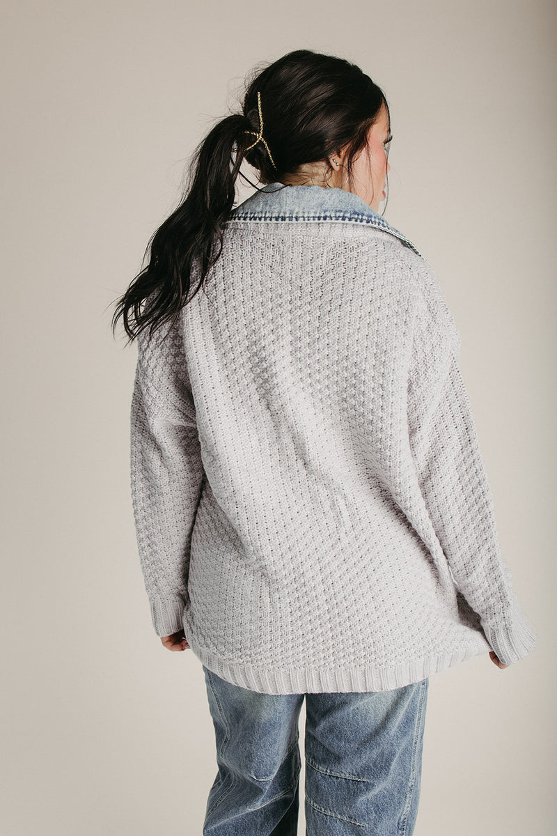 The Roberg Layered Jacket in Grey + Denim