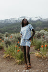 The Lance Sunflower Print Blouse in Blue