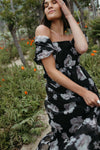 The Nampa Organza Floral Dress in Black