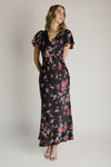 The Franco Flutter Sleeve Maxi Dress in Nightfall Bloom