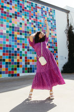The Tandie Eyelet Detail Midi Dress in Magenta