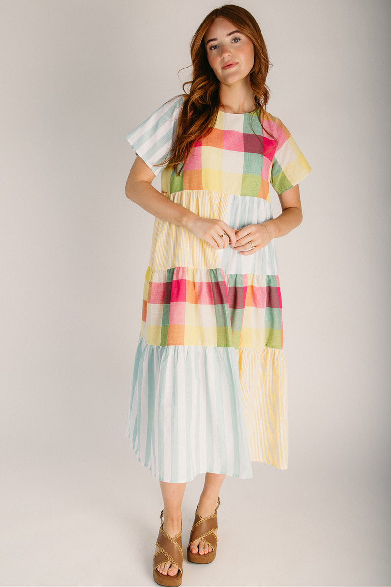 rainbow striped maxi dress Shop Stevie small rainbow stripe wrap maxi dress