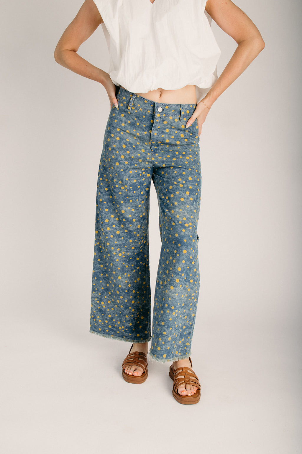 The Maxie Speckled Patterned Pant in Denim Blue – Piper & Scoot