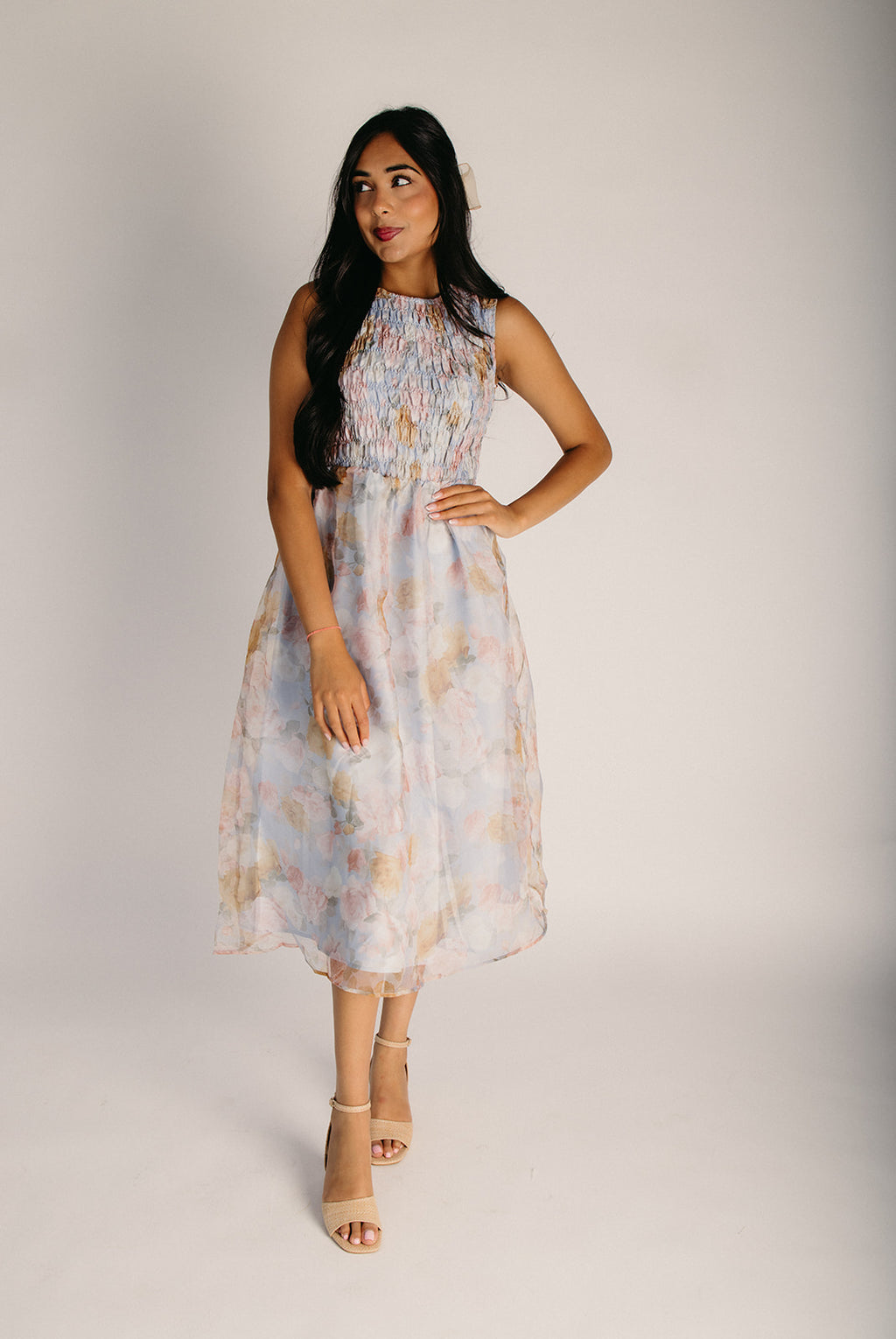 smocked midi tank dress The Smocked Ruffle Tank Midi Dress The Standard Stitch