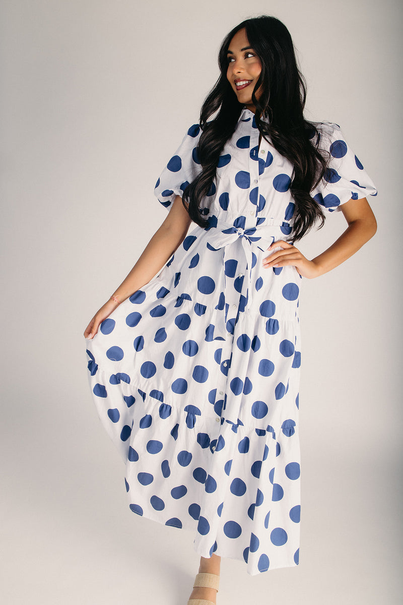 blue white puff sleeve dress Lulus + Celeste Blue and White Floral Print Puff Sleeve Mini Dress
