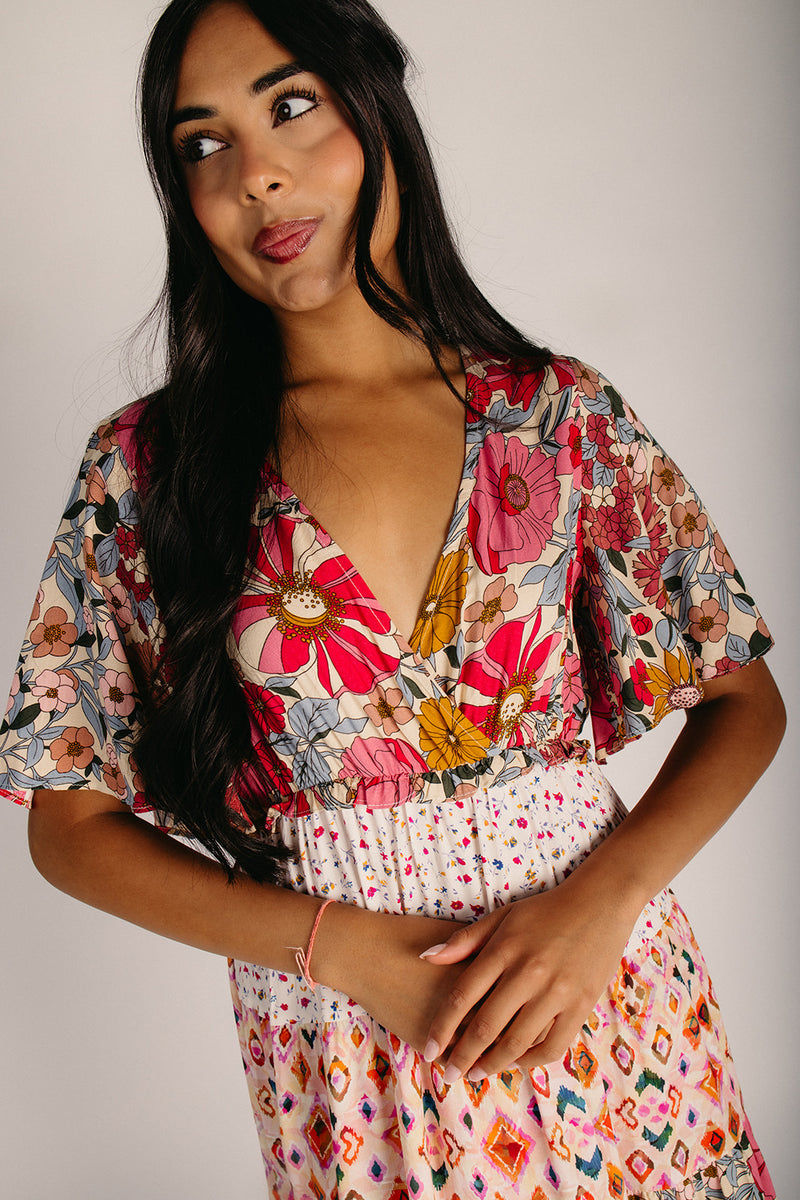 The Marlina Floral Midi Dress in Rose – Piper & Scoot