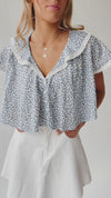 Free People: Truly Yours Printed Blouse in Ivory Combo