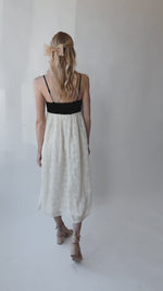 The Jamison Textured Tank Dress in Black + Cream