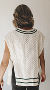The Cupertino V-Neck Sweater Vest in Cream