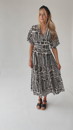 The Mathis Patterned Maxi Dress in Black Multi