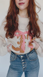 The Rivas Cowboy Boots Sweater in Cream