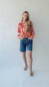 The Karla Paisley Patterned Blouse in Orange Multi