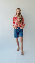 The Karla Paisley Patterned Blouse in Orange Multi