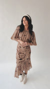 The Simsbury Gathered Detail Dress in Mocha