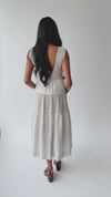 The Winslet Striped Maxi Dress in Beige