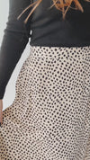The Serkin Printed Midi Skirt in Cream + Black