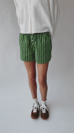 The Santho Striped Boxer Shorts in Green