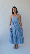 The Aspen Tiered Tank Dress in Light Blue