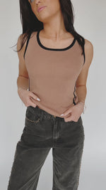 The Kemplin Contrast Tank In Taupe