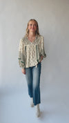 The Westover Patterned Blouse in Green