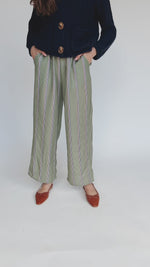 The Nerstrand Striped Tie Detail Pant in Green