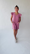 The Alda Mineral Shift Dress in Mauve