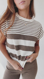 The Beaverton Striped Blouse in Mocha