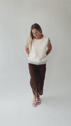 The Alvin Colorblock Sweater Vest in Off White Combo