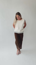 The Alvin Colorblock Sweater Vest in Off White Combo