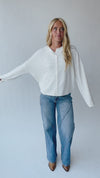 The Riggs Button-Down Sweater in White