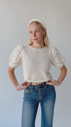The Sorge Crochet Sweater in Cream