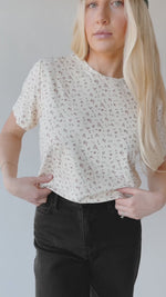 The Krabill Printed Floral Tee in Cream