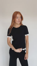 The Hopkins Scalloped Blouse in Black