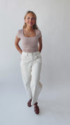 The Annie Slouchy Barrel Jean in Sand
