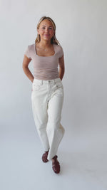 The Annie Slouchy Barrel Jean in Sand