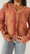 The Jepson Patterned Sweater in Ginger Red