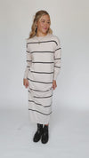 The Steinfath Striped Sweater Dress in Natural + Black