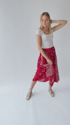 The Kistler Floral Maxi Skirt in Red