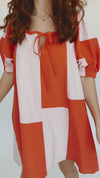 The Maysville Colorblock Dress in Orange Multi