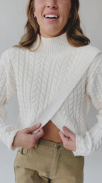 The Bellows Cable Knit Sweater in Ivory